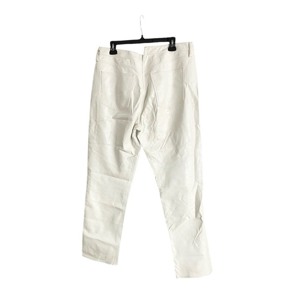 Agolde Recycled Leather Criss Cross Jeans Straight Leg Pants in White Size 31 - Picture 6 of 10
